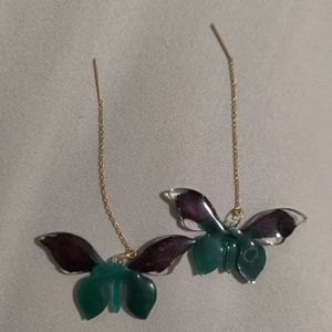 Butterfly Resin Threader Earrings by Florel